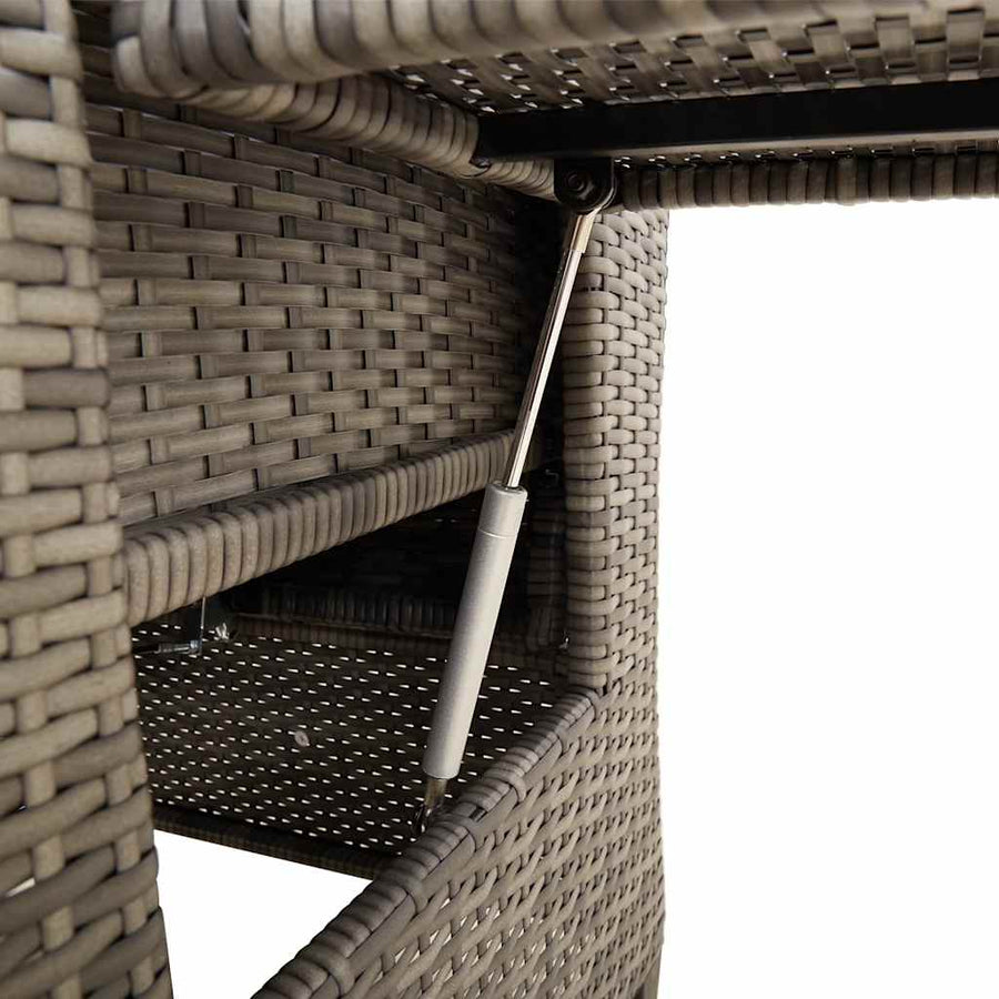 Verstelbare Tuinstoel Met Bijzettafel Poly Rattan 1 Grijs