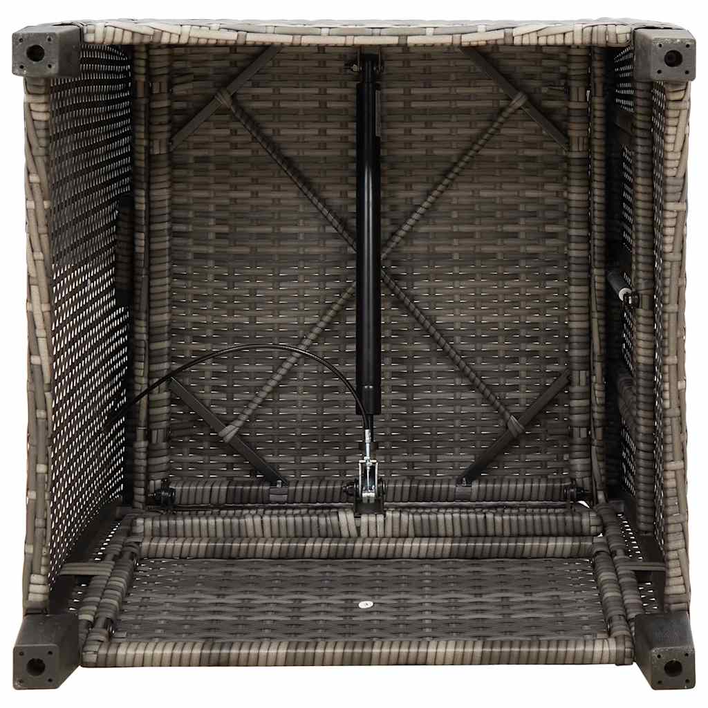 Verstelbare Tuinstoel Met Bijzettafel Poly Rattan 1 Grijs