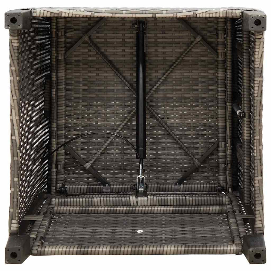 Verstelbare Tuinstoel Met Bijzettafel Poly Rattan 1 Grijs