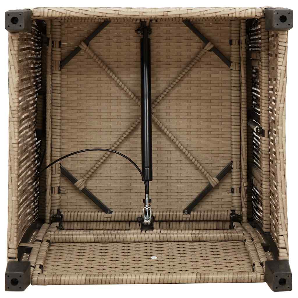 Verstelbare Tuinstoel Met Bijzettafel Poly Rattan 1 beige en crèmekleurig
