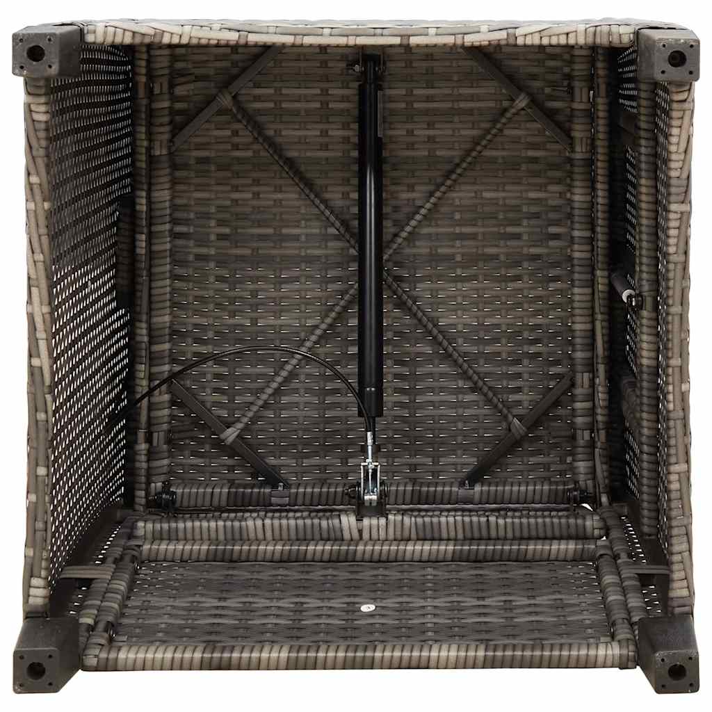 Verstelbare Tuinstoel Met Bijzettafel Poly Rattan 1 Grijs en blauw