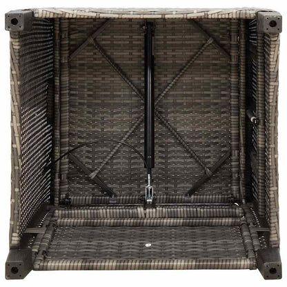 Verstelbare Tuinstoel Met Bijzettafel Poly Rattan 1 Grijs en blauw