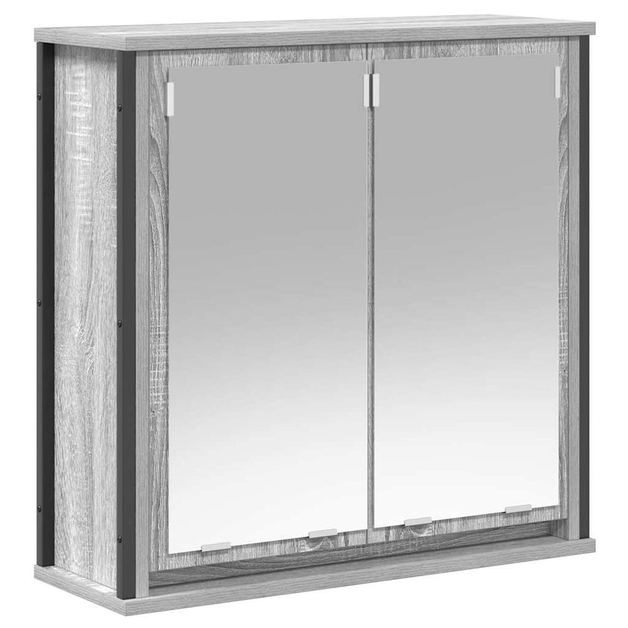2-delige Badkamermeubelset bewerkt hout grijs sonoma eikenkleur