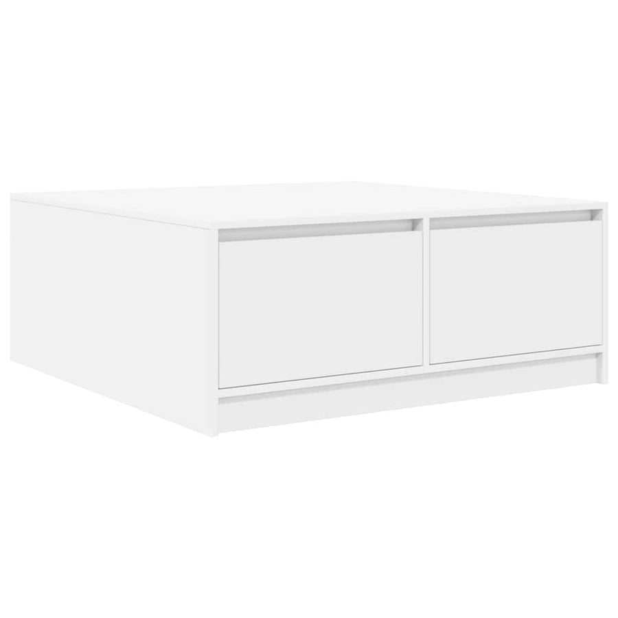 Salontafel met lades 100x100x40 cm wit