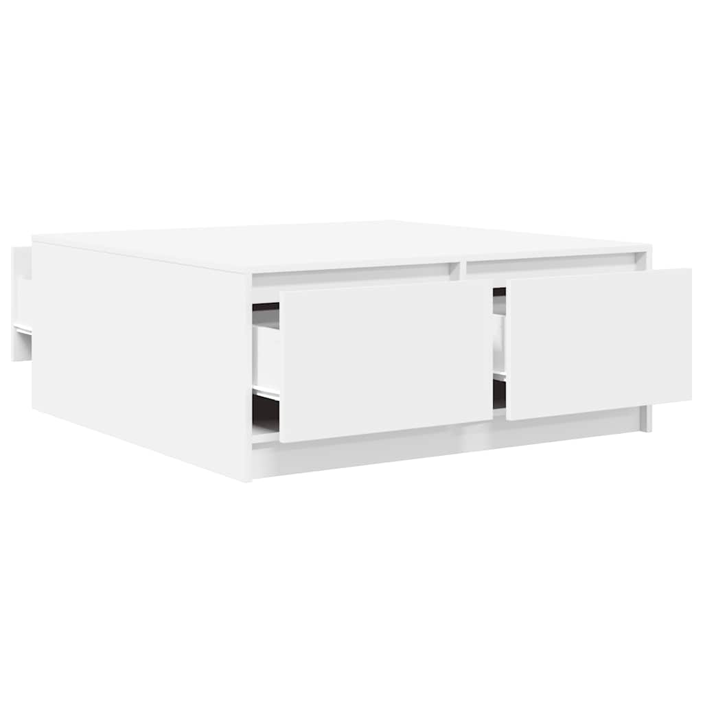 Salontafel met lades 100x100x40 cm wit