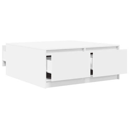 Salontafel met lades 100x100x40 cm wit