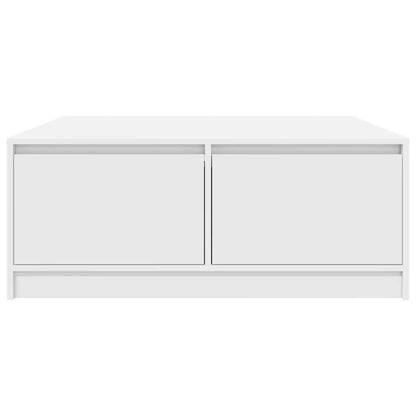 Salontafel met lades 100x100x40 cm wit