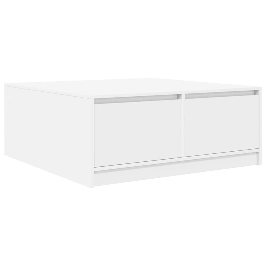 Salontafel met lades 100x100x40 cm wit