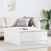 Salontafel 100x100x40 cm wit met 4 lades