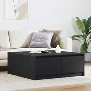 Salontafel met lades 100x100x40 cm zwart eiken