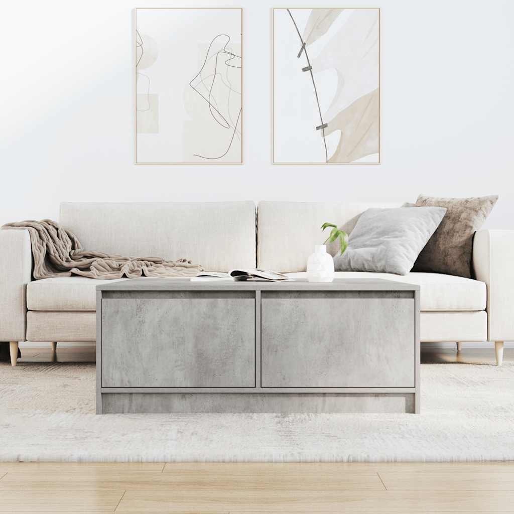 Salontafel met lades 100x100x40 cm betongrijs