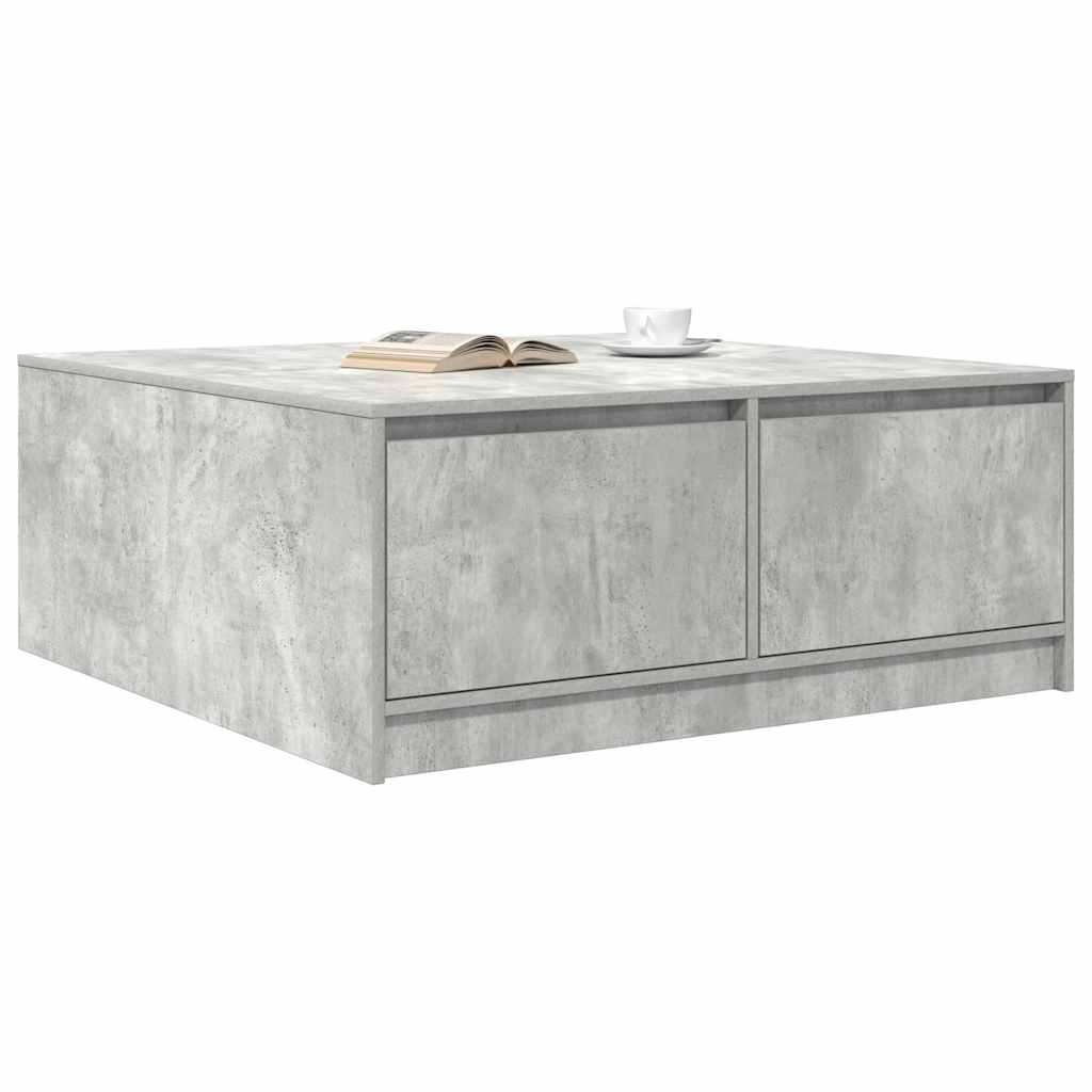 Salontafel met lades 100x100x40 cm betongrijs