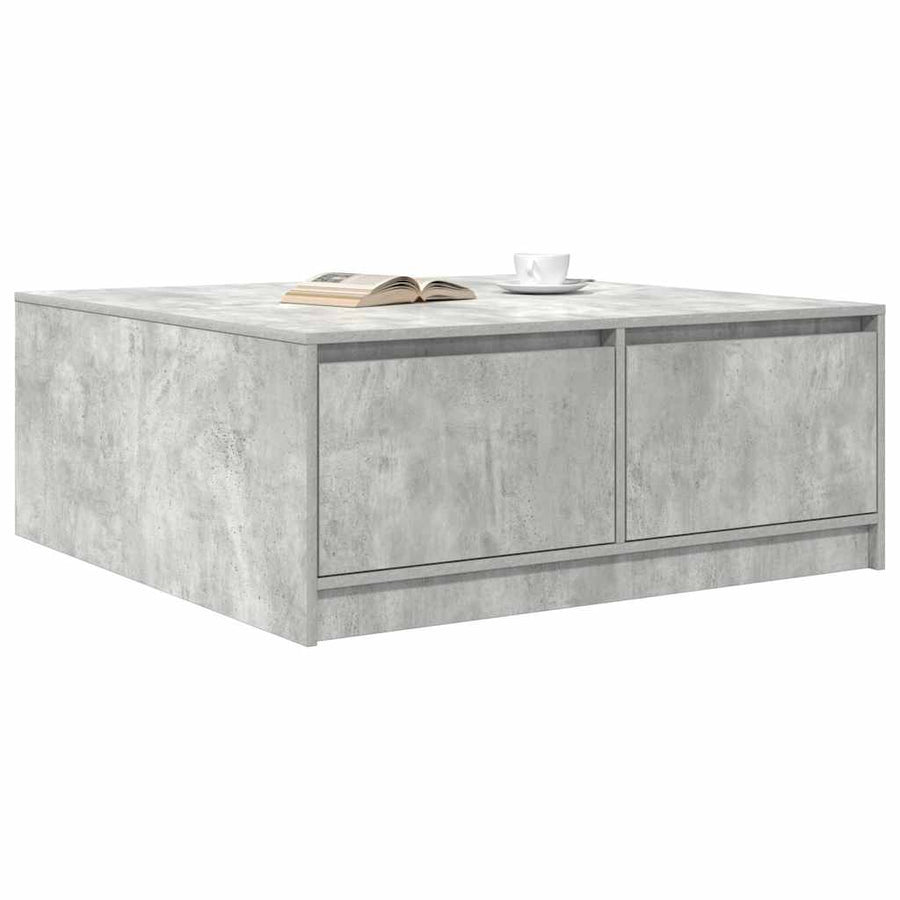 Salontafel met lades 100x100x40 cm betongrijs