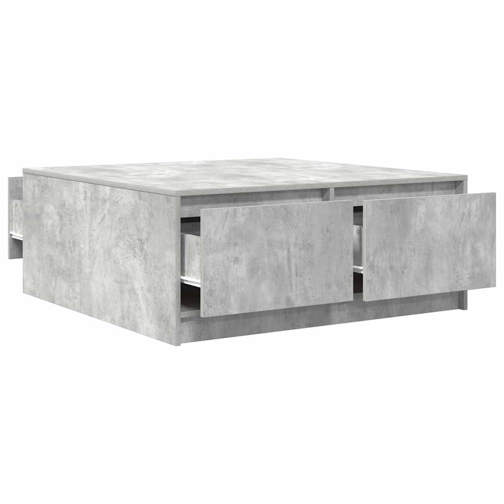 Salontafel met lades 100x100x40 cm betongrijs