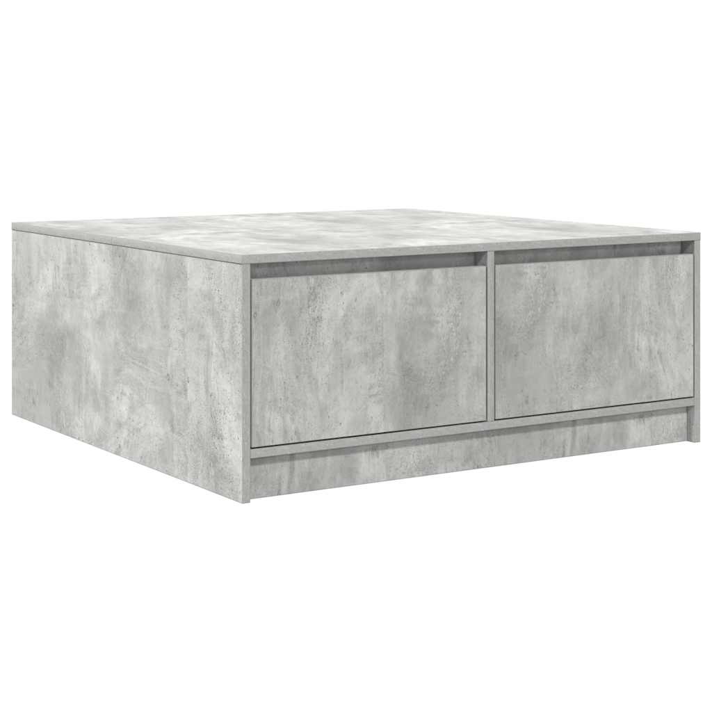 Salontafel met lades 100x100x40 cm betongrijs