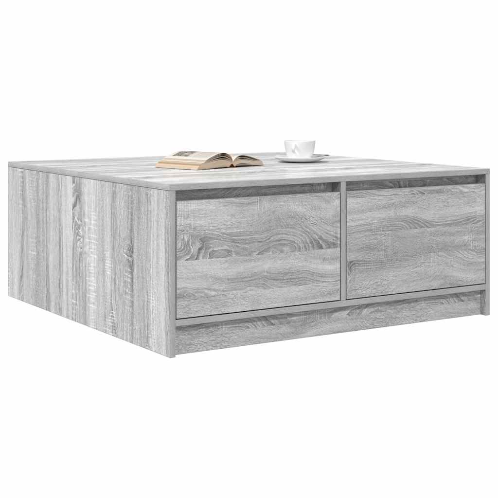 Salontafel met lades 100x100x40 cm grijs sonoma