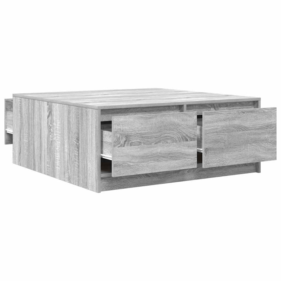 Salontafel met lades 100x100x40 cm grijs sonoma