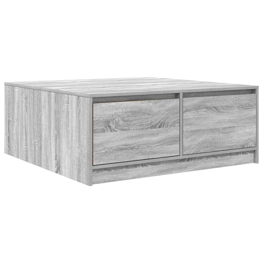Salontafel met lades 100x100x40 cm grijs sonoma