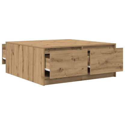 Salontafel met lades 100x100x40 cm ambachtelijk eikenkleurig