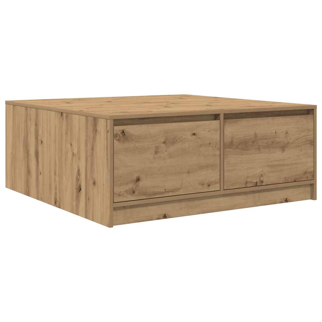 Salontafel met lades 100x100x40 cm ambachtelijk eikenkleurig