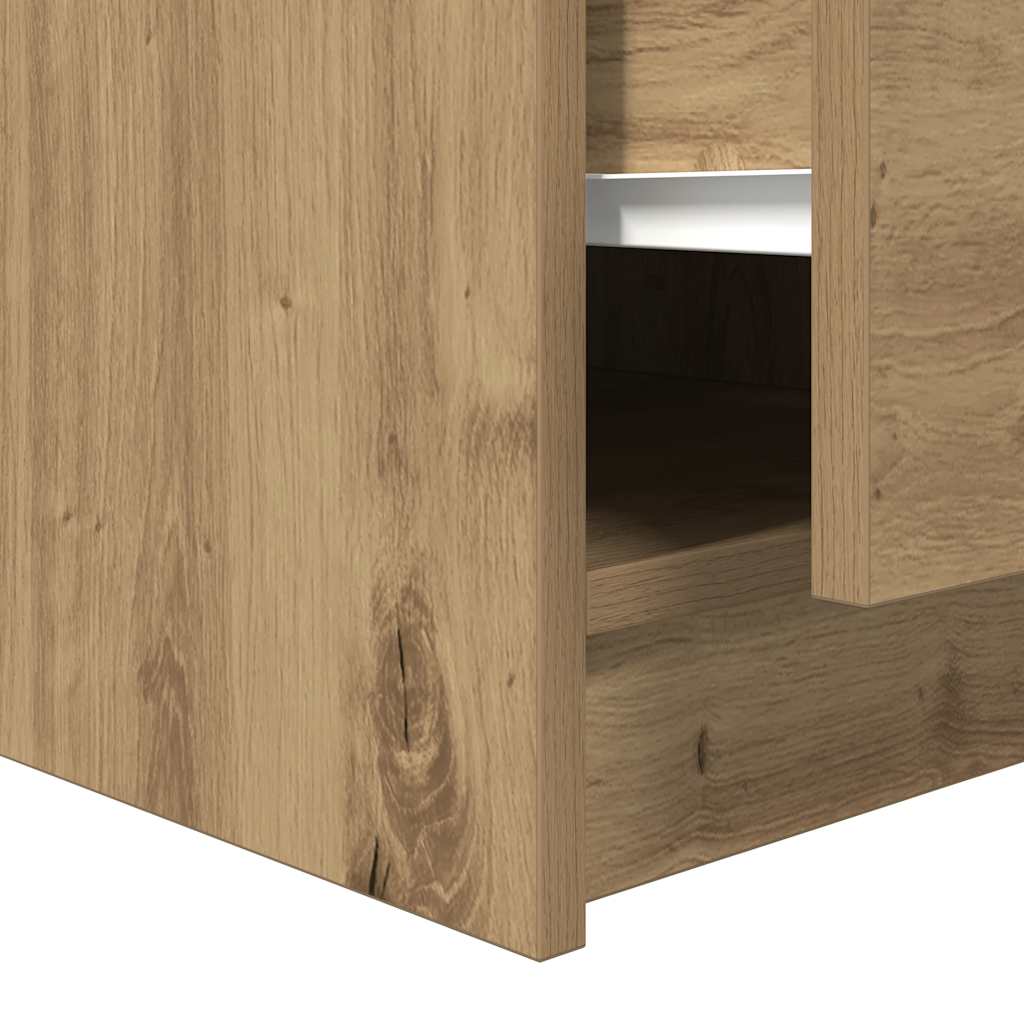Salontafel met lades 100x100x40 cm ambachtelijk eikenkleurig