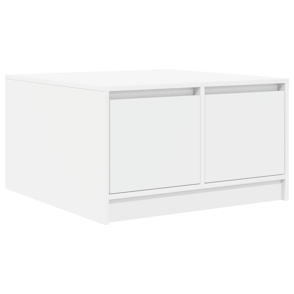 Salontafel met lades 70,5x70x40 cm wit