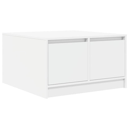 Salontafel met lades 70,5x70x40 cm wit