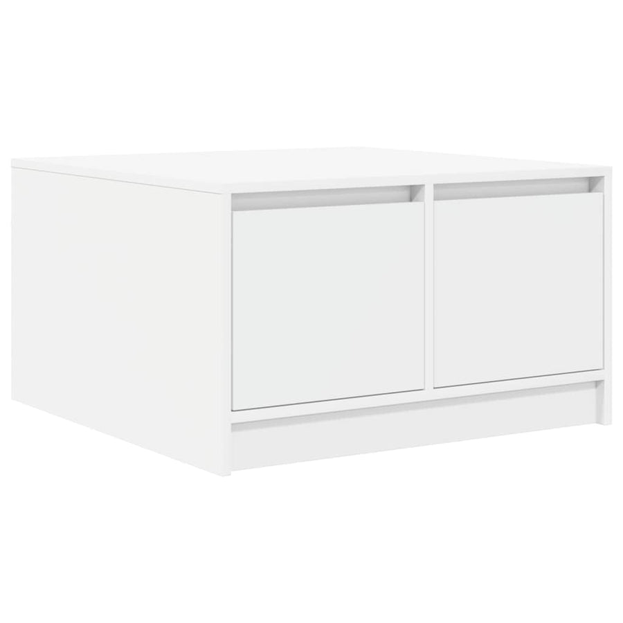 Salontafel met lades 70,5x70x40 cm wit