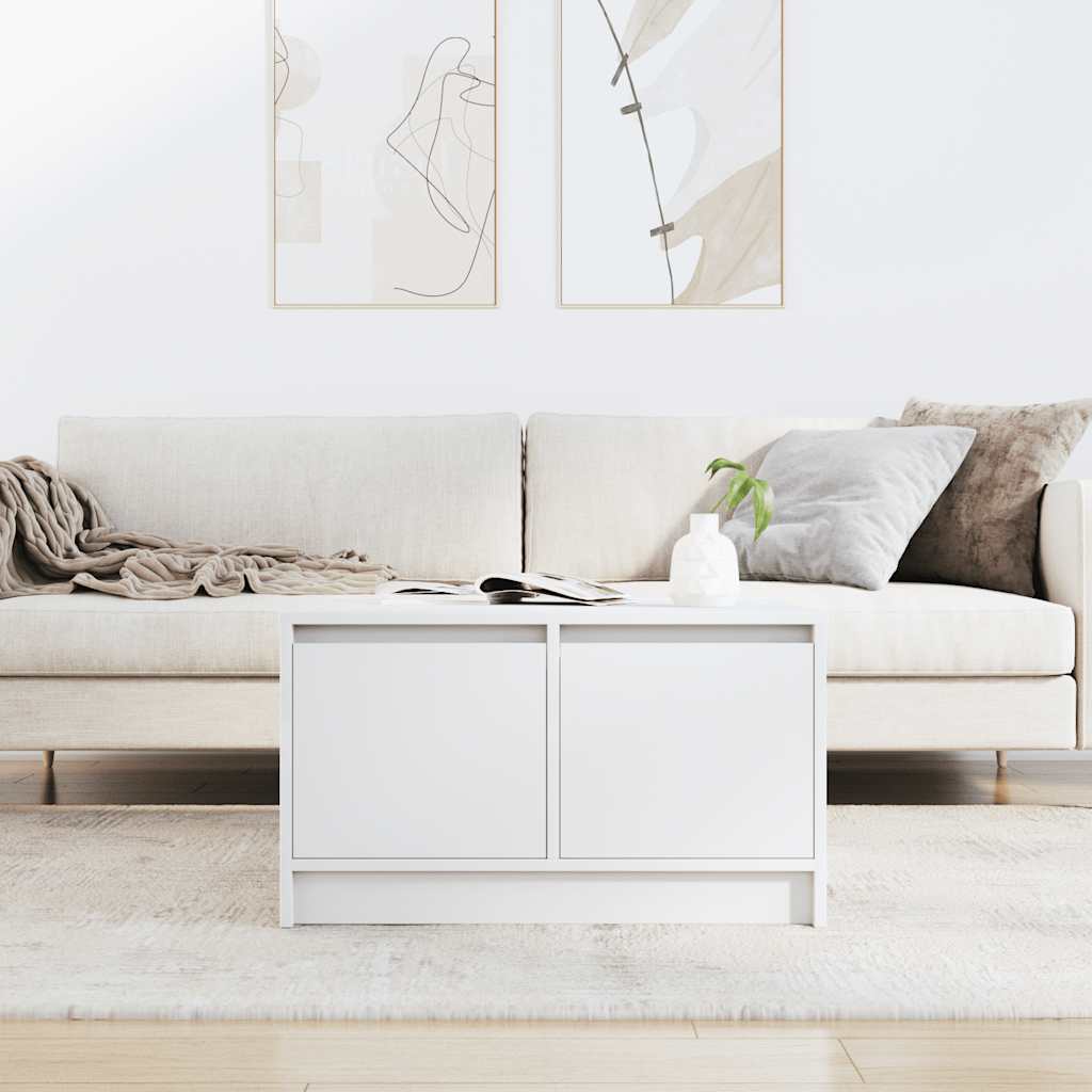 Salontafel met lades 70,5x70x40 cm wit