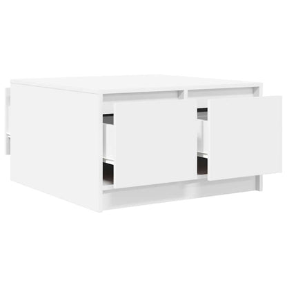 Salontafel met lades 70,5x70x40 cm wit