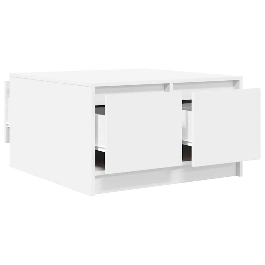 Salontafel met lades 70,5x70x40 cm wit