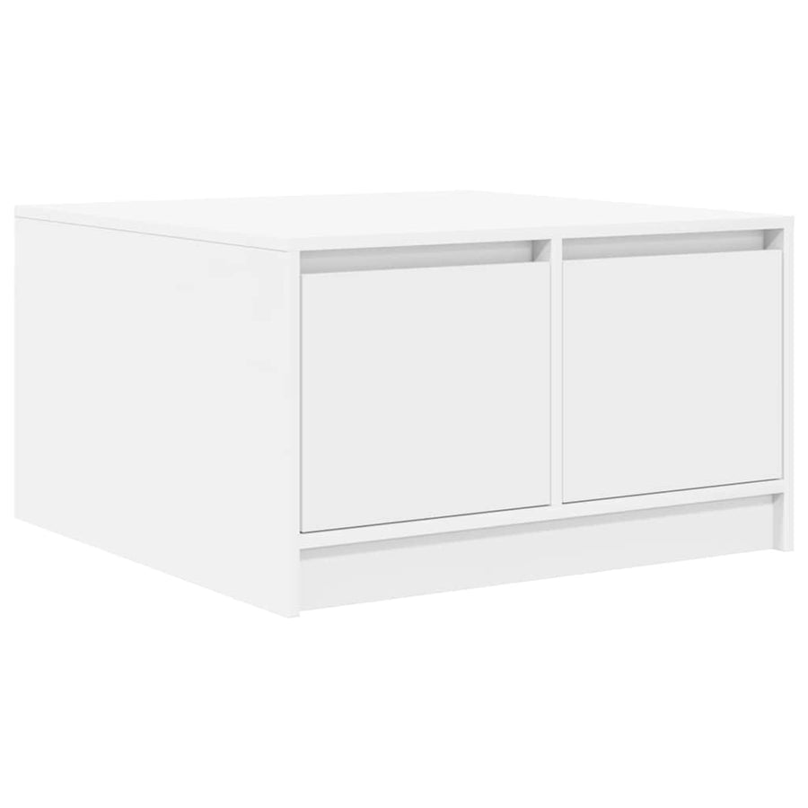 Salontafel met lades 70,5x70x40 cm wit