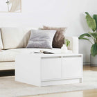Coffee table with drawers 70.5x70x40 cm white