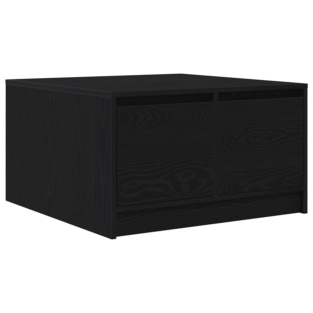 Salontafel met lades 70,5x70x40 cm zwart eikenkleurig