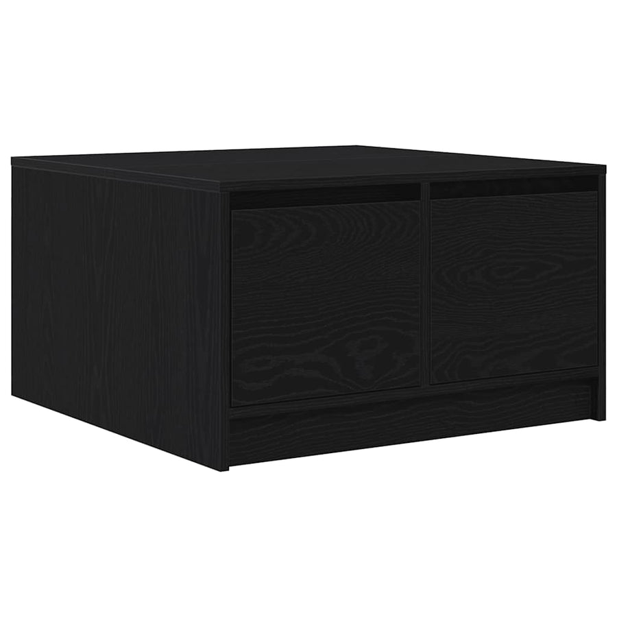 Salontafel met lades 70,5x70x40 cm zwart eikenkleurig