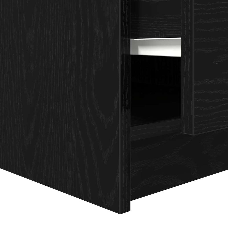 Salontafel met lades 70,5x70x40 cm zwart eikenkleurig