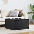 Salontafel met lades 70,5x70x40 cm zwart eikenkleurig