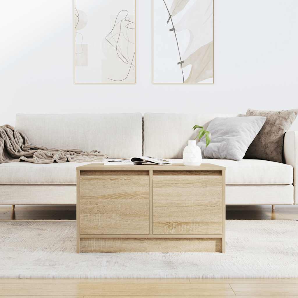 Salontafel met lades 70,5x70x40 cm Sonoma eikenkleurig