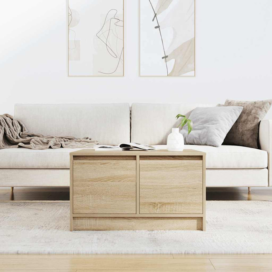 Salontafel met lades 70,5x70x40 cm Sonoma eikenkleurig