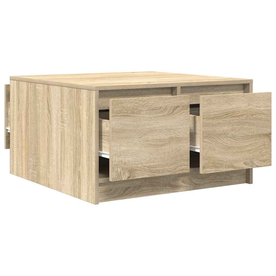 Salontafel met lades 70,5x70x40 cm Sonoma eikenkleurig