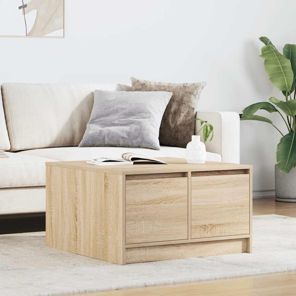 Salontafel met lades 70,5x70x40 cm Sonoma eikenkleurig