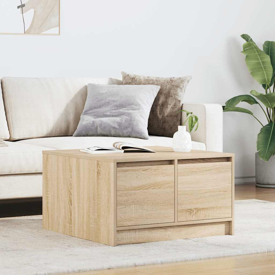 Salontafel met lades 70,5x70x40 cm Sonoma eikenkleurig