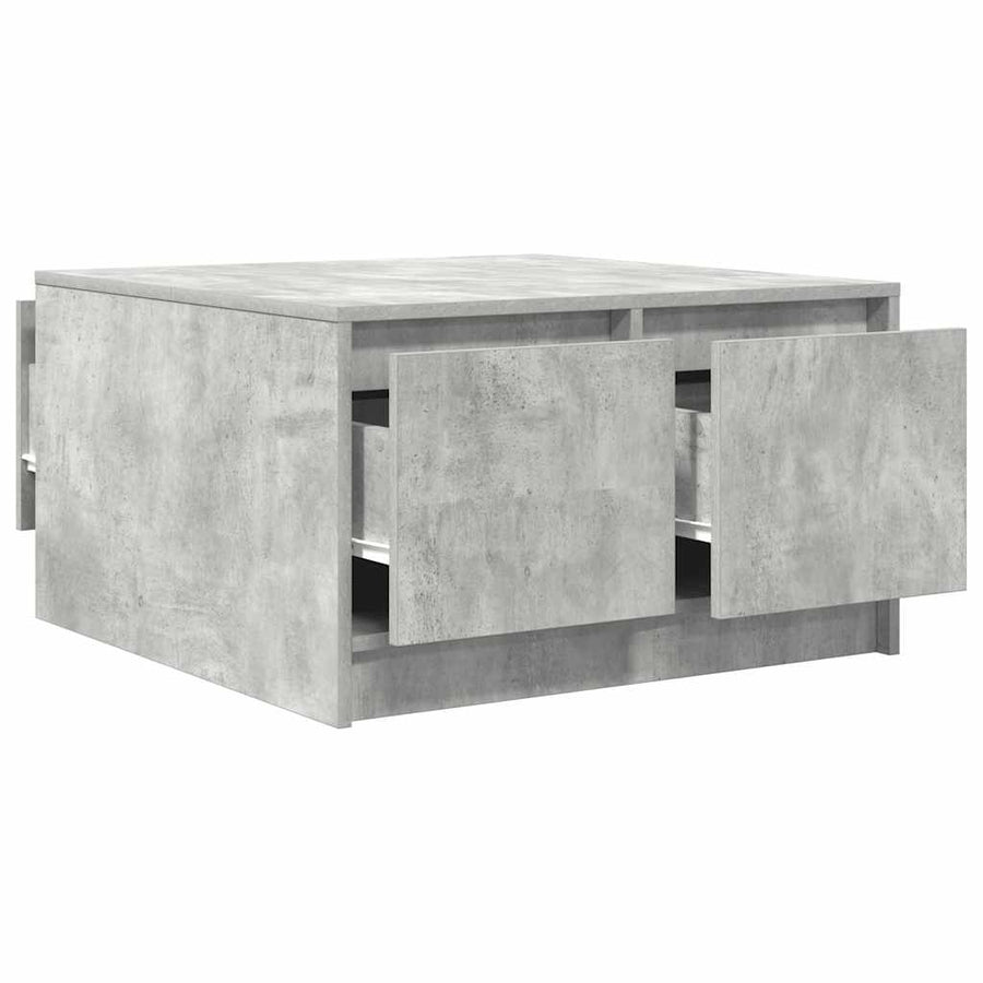 Salontafel met lades 70,5x70x40 cm betongrijs