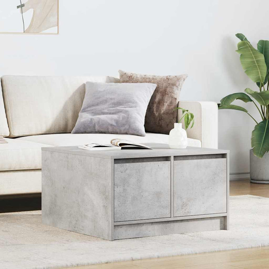 Salontafel met lades 70,5x70x40 cm betongrijs
