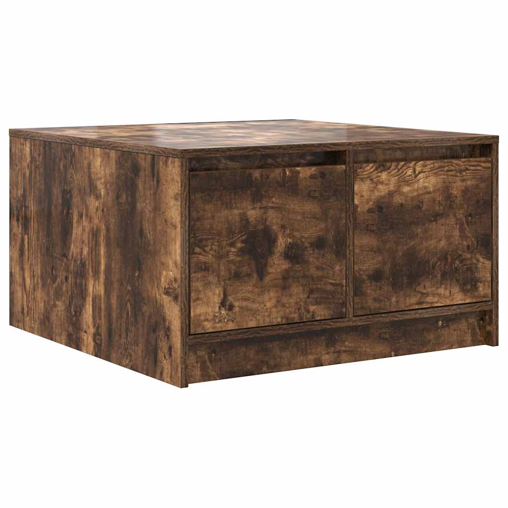 Salontafel met lades 70,5x70x40 cm gerookt eikenkleurig