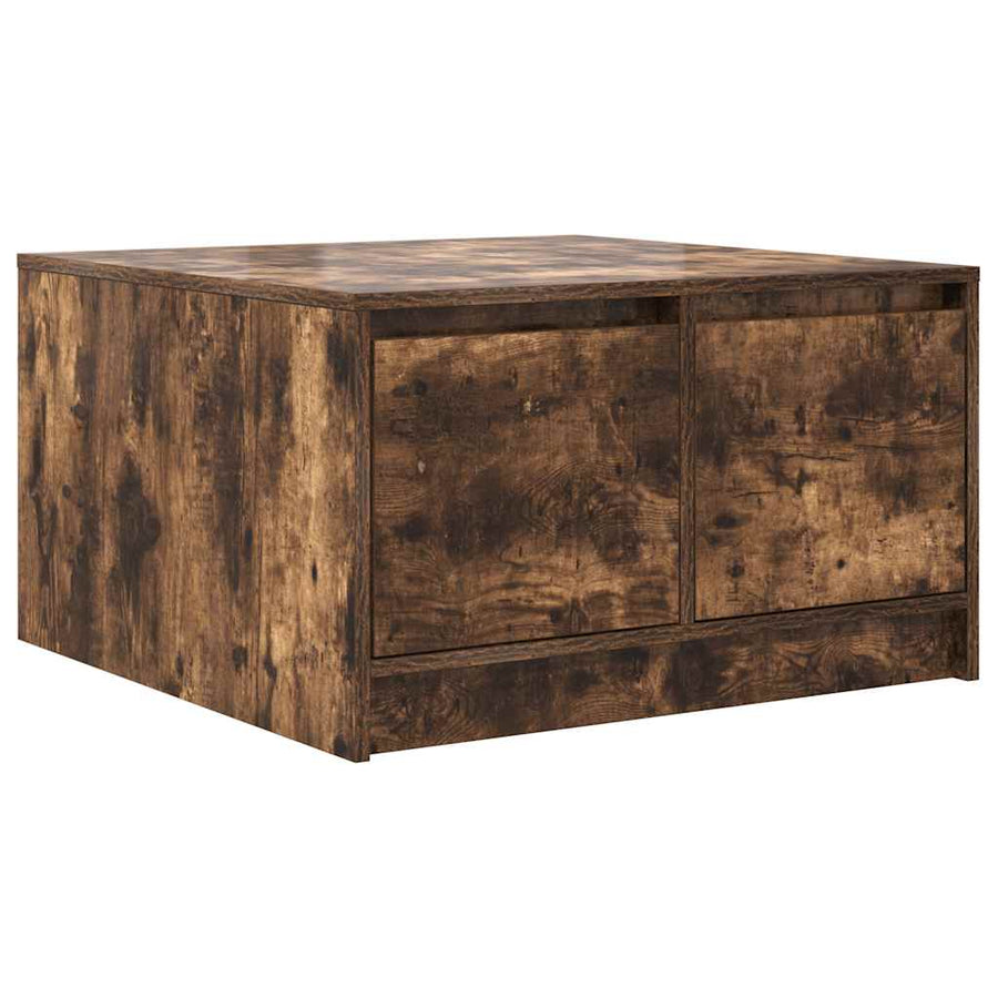 Salontafel met lades 70,5x70x40 cm gerookt eikenkleurig
