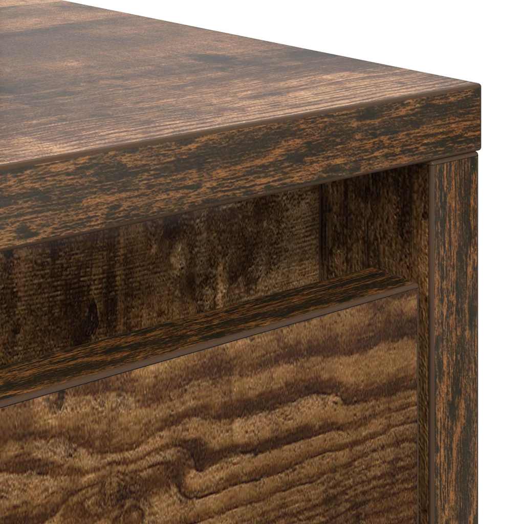 Salontafel met lades 70,5x70x40 cm gerookt eikenkleurig