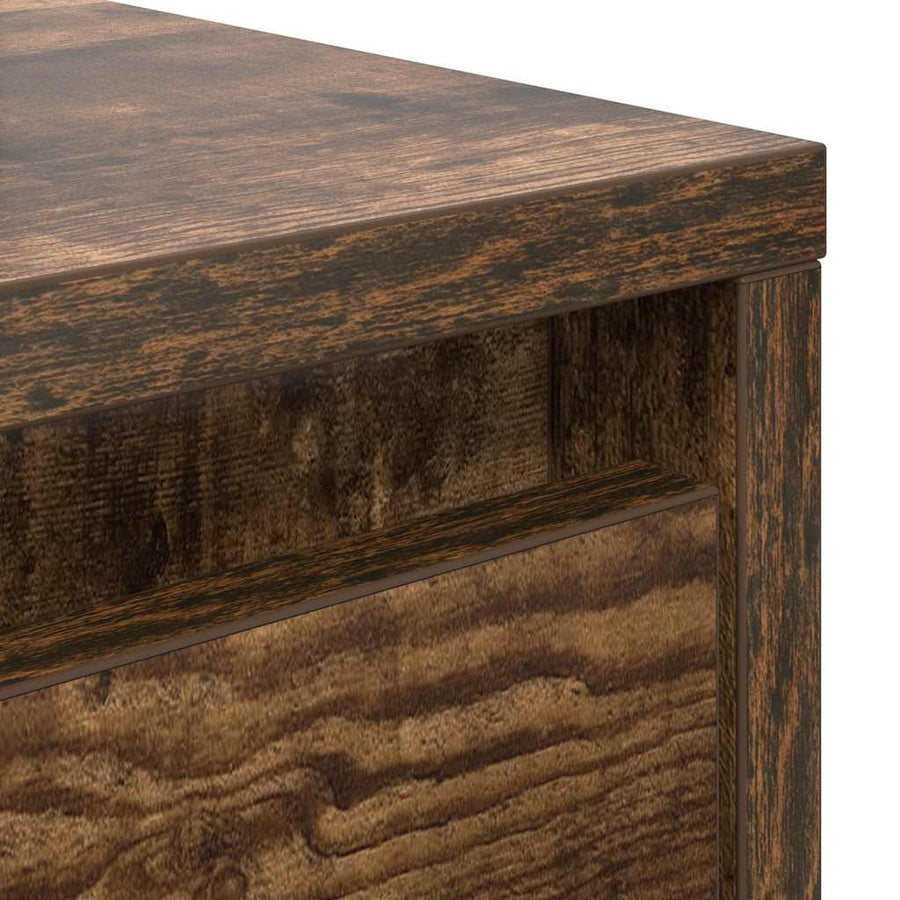 Salontafel met lades 70,5x70x40 cm gerookt eikenkleurig