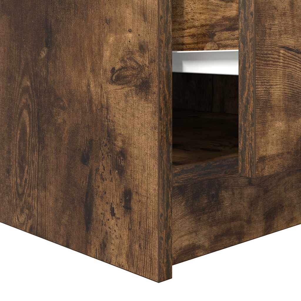 Salontafel met lades 70,5x70x40 cm gerookt eikenkleurig