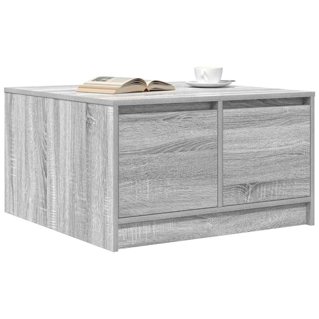 Salontafel met lades 70,5x70x40 cm grijs Sonoma
